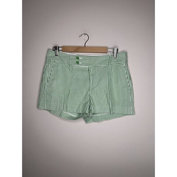 Banana Republic Womens Shorts Mid Rise white green Ryan Fit Chino Pocket… - Picture 1 of 10